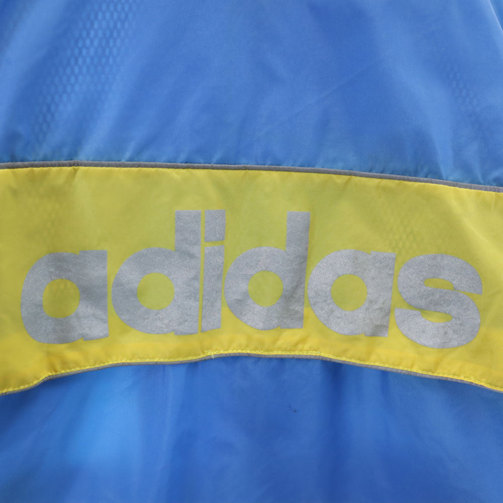 adidas アディダス 80s 90s オールド ツートンカラー ウインドブレーカー ブルー フード付き メンズ