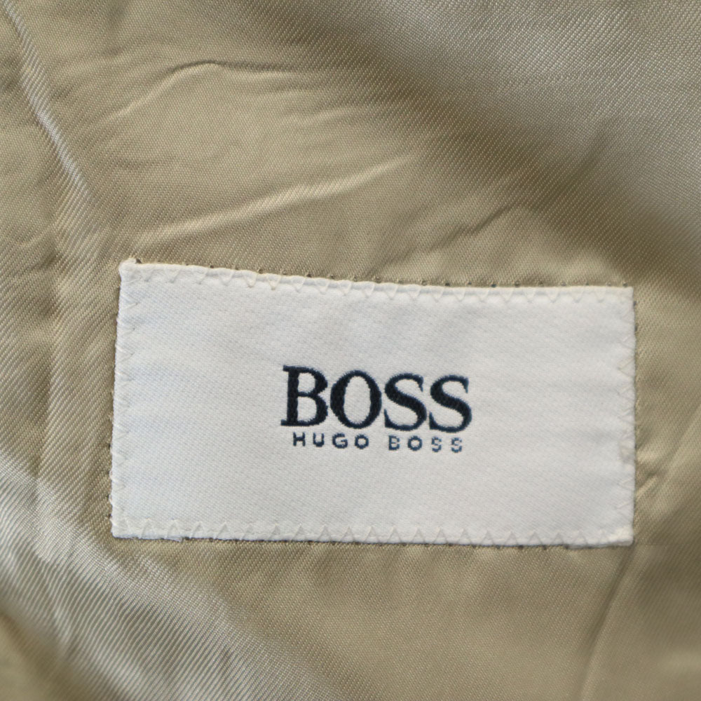 HUGO BOSS ヒューゴボス ウールブレンド 千鳥格子柄 テーラードジャケット 46 ベージュ メンズ