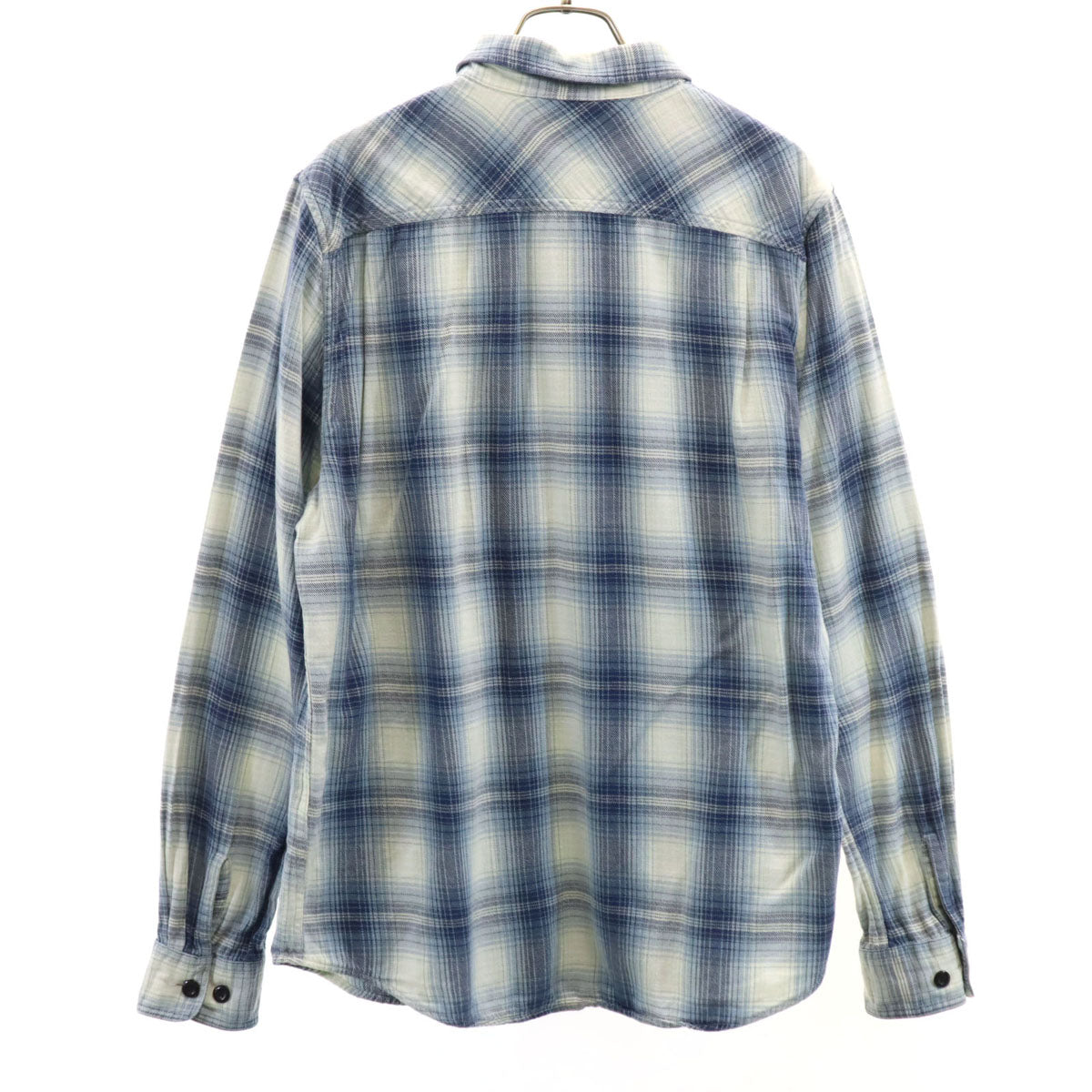 DENIM&SUPPLY RALPH LAUREN デニムアンドサプライラルフローレン チェック柄 長袖 コットンシャツ L ネイビー メンズ