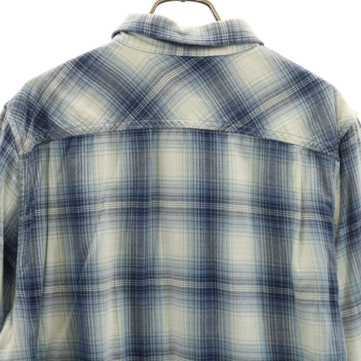 DENIM&SUPPLY RALPH LAUREN デニムアンドサプライラルフローレン チェック柄 長袖 コットンシャツ L ネイビー メンズ