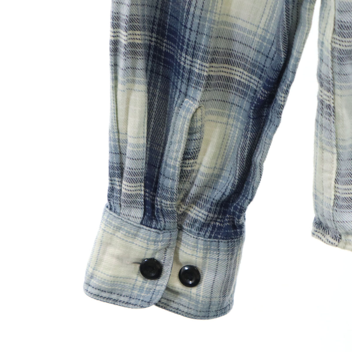 DENIM&SUPPLY RALPH LAUREN デニムアンドサプライラルフローレン チェック柄 長袖 コットンシャツ L ネイビー メンズ