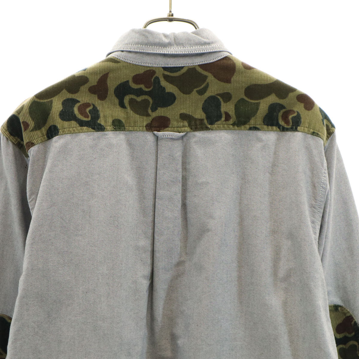 XLARGE エクストララージ カモフラ切替 長袖 オックスフォード ボタンダウンシャツ M グレー メンズ