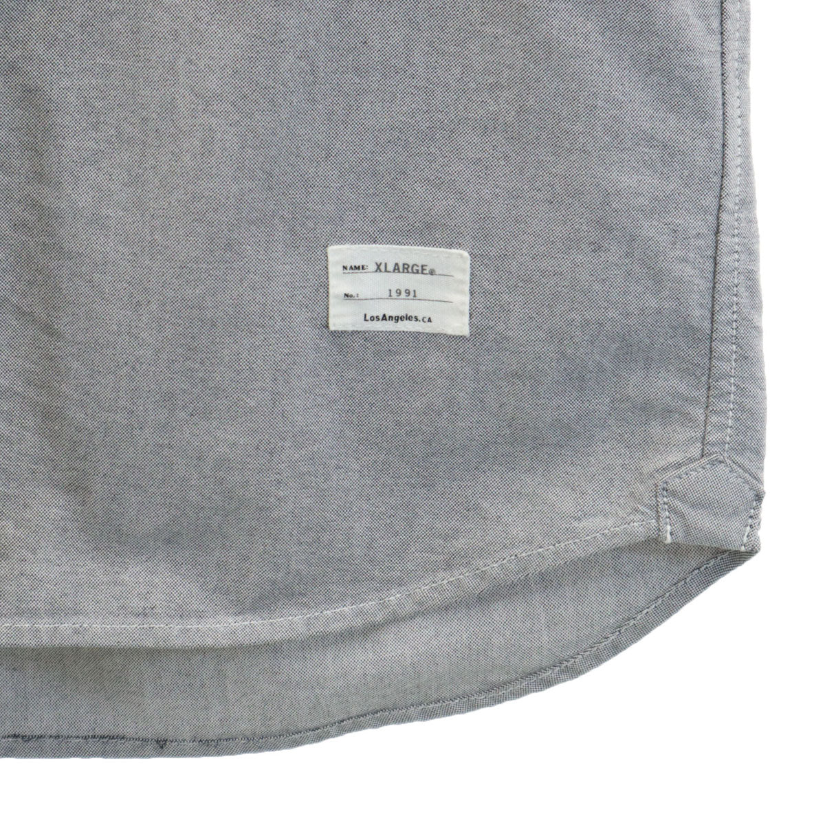 XLARGE エクストララージ カモフラ切替 長袖 オックスフォード ボタンダウンシャツ M グレー メンズ