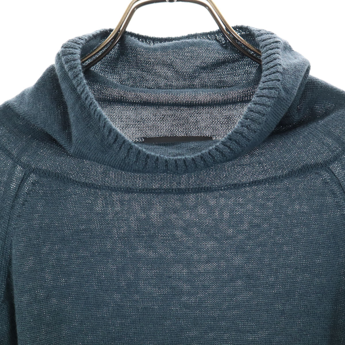 MARGARET HOWELL マーガレットハウエル 日本製 リネンブレンド 長袖 ロールネック ニット M チャコールグレー メンズ