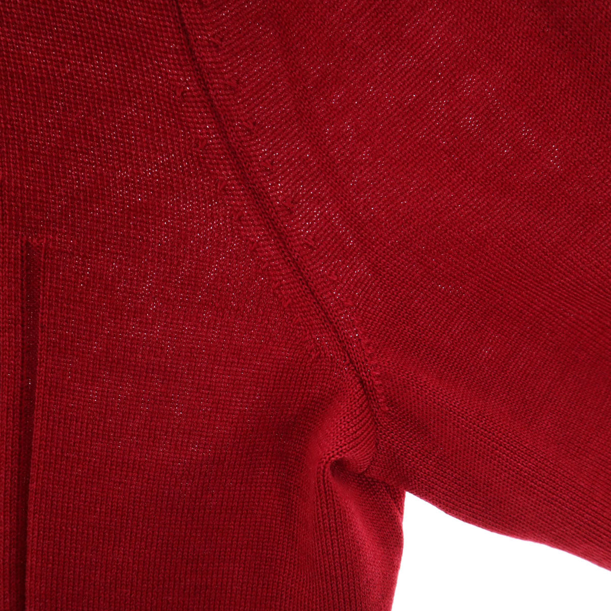 Leilian レリアン 日本製 長袖 Vネック ニットカーディガン 13+ レッド レディース