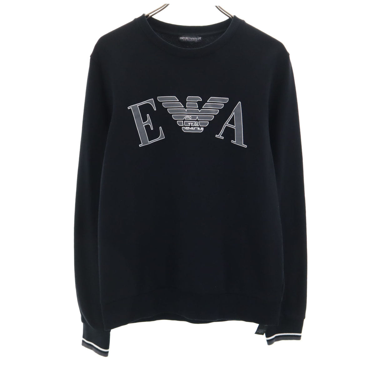 Emporio Armani エンポリオアルマーニ 長袖 スウェット トレーナー S ブラック 裏起毛 メンズ