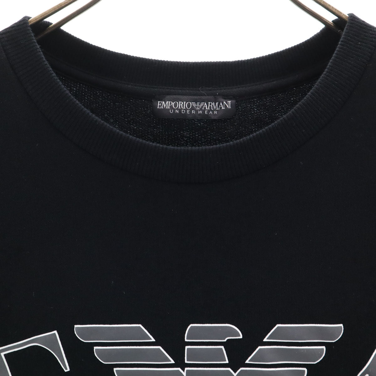 Emporio Armani エンポリオアルマーニ 長袖 スウェット トレーナー S ブラック 裏起毛 メンズ