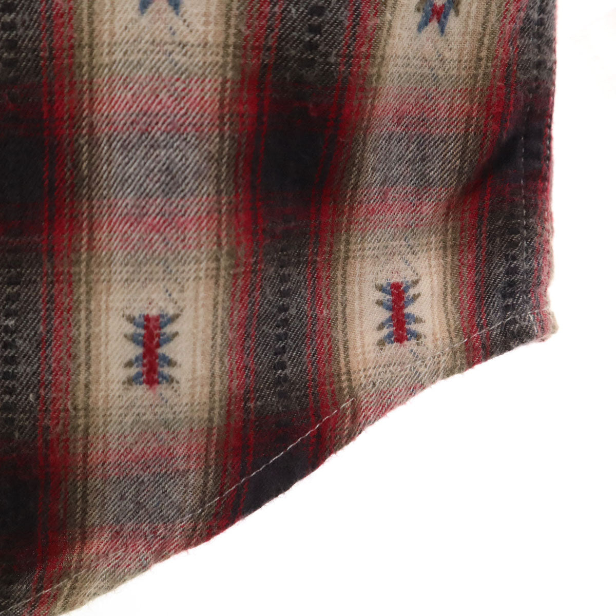 DENIM&SUPPLY RALPH LAUREN デニムアンドサプライラルフローレン チェック柄 長袖 フランネル ウエスタンシャツ M レッド系 メンズ