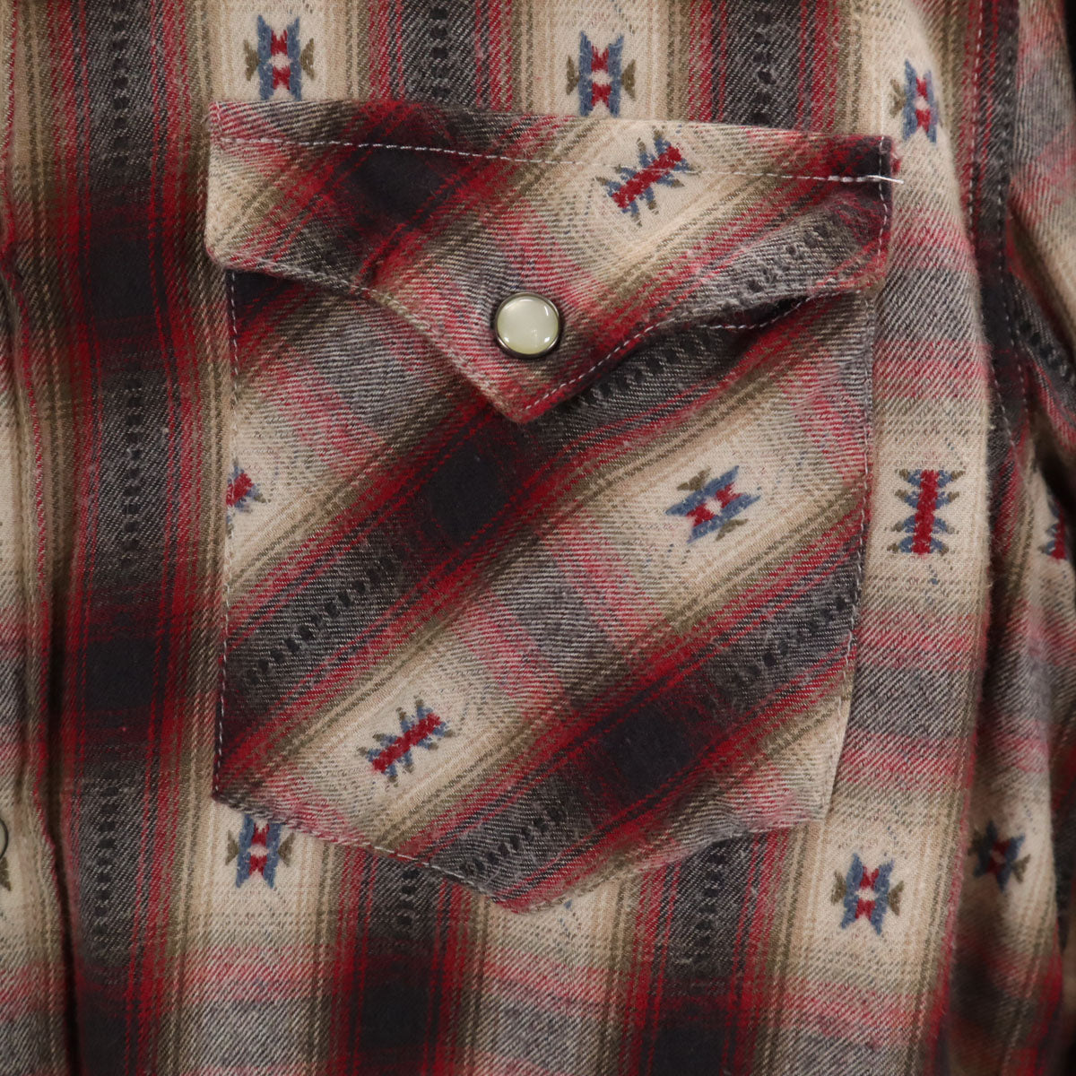 DENIM&SUPPLY RALPH LAUREN デニムアンドサプライラルフローレン チェック柄 長袖 フランネル ウエスタンシャツ M レッド系 メンズ