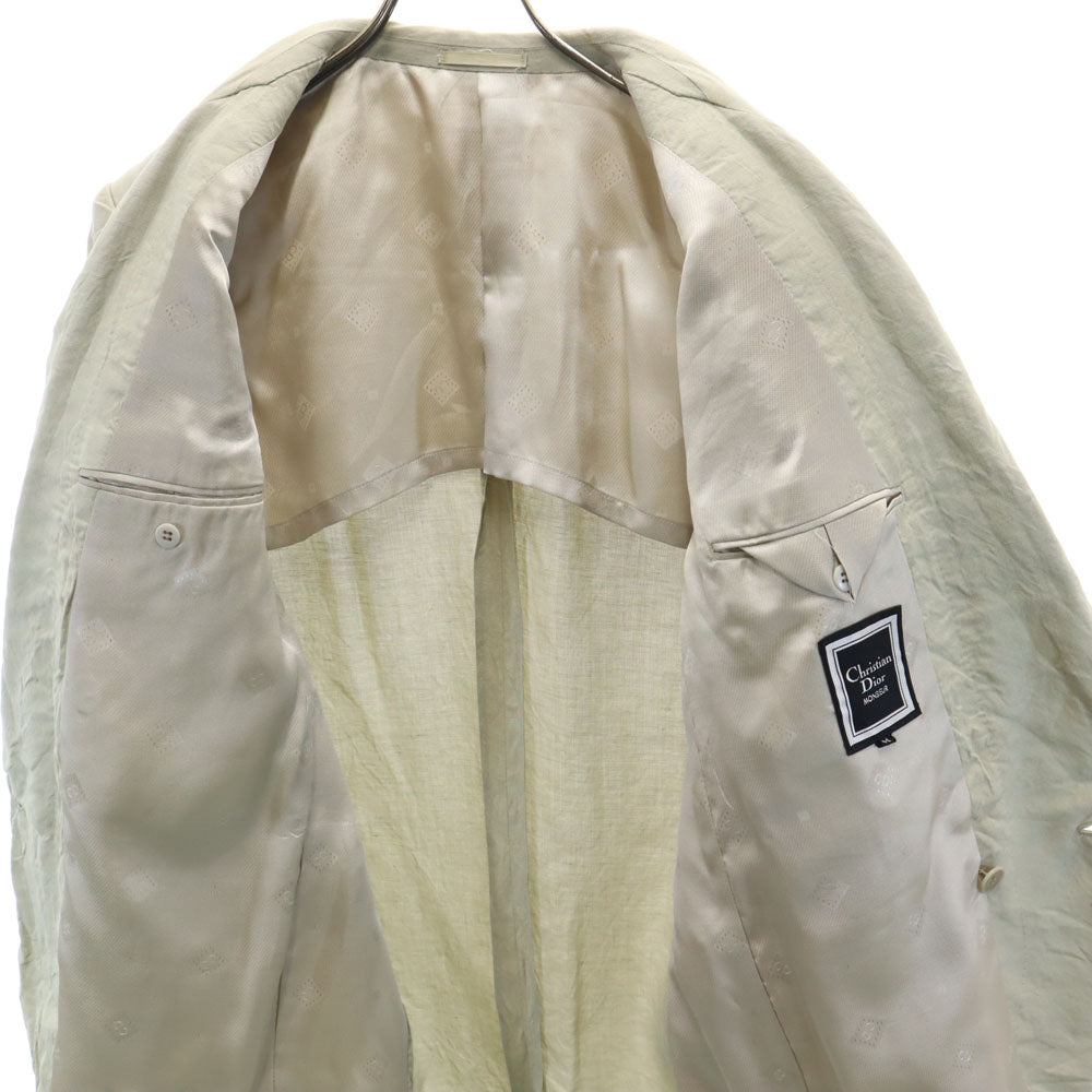 Christian Dior クリスチャンディオール 90s オールド レーヨンブレンド テーラードジャケット M クリーム メンズ