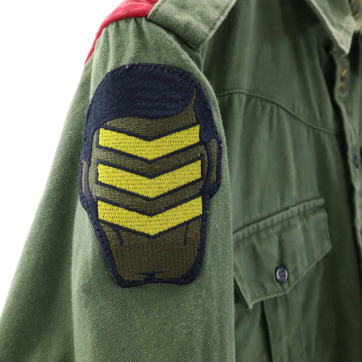 PUNK DRUNKERS パンクドランカーズ 長袖 ミリタリーシャツ M カーキ メンズ