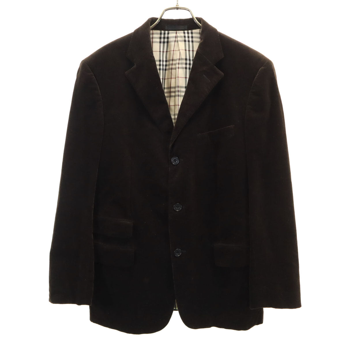 BURBERRY BLACK LABEL バーバリーブラックレーベル 三陽商会 日本製 コーデュロイ テーラードジャケット LL ブラウン メンズ