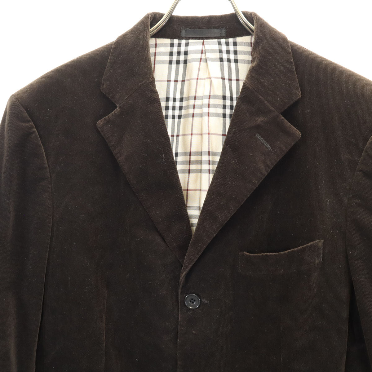 BURBERRY BLACK LABEL バーバリーブラックレーベル 三陽商会 日本製 コーデュロイ テーラードジャケット LL ブラウン メンズ
