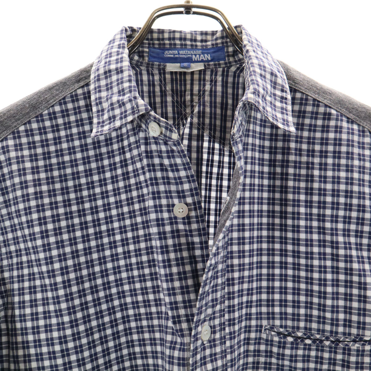 JUNYA WATANABE COMME des GARCONS MAN ジュンヤワタナベコムデギャルソンマン 2013年 日本製 チェック柄 長袖 コットンシャツ S ネイビー メンズ