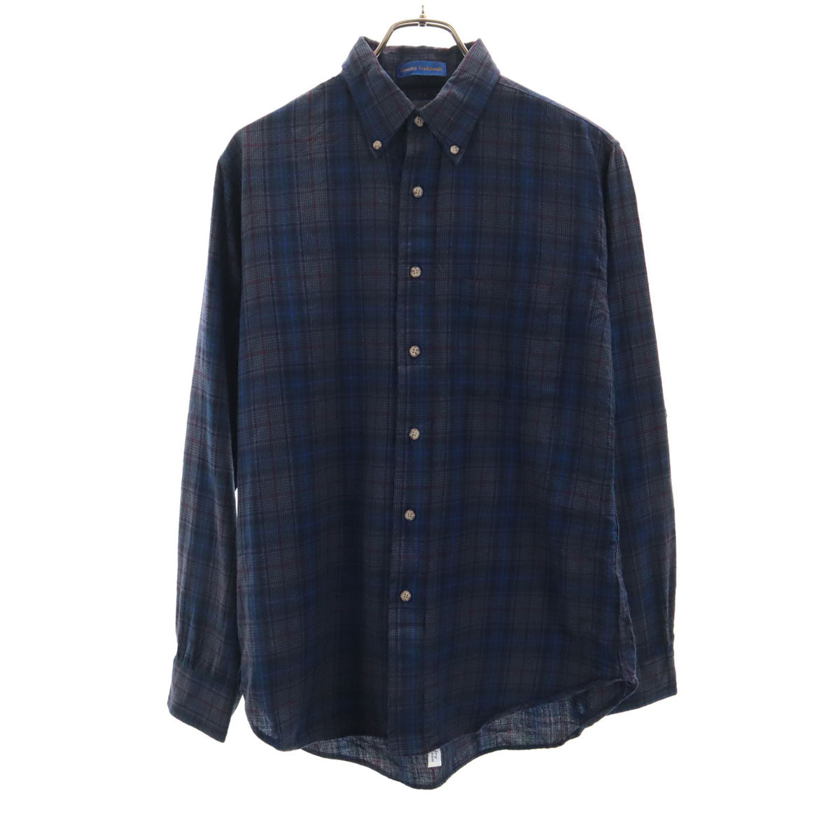 PENDLETON ペンドルトン 70s ヴィンテージ USA製 チェック柄 長袖 ボタンダウンシャツ M チャコールグレー メンズ