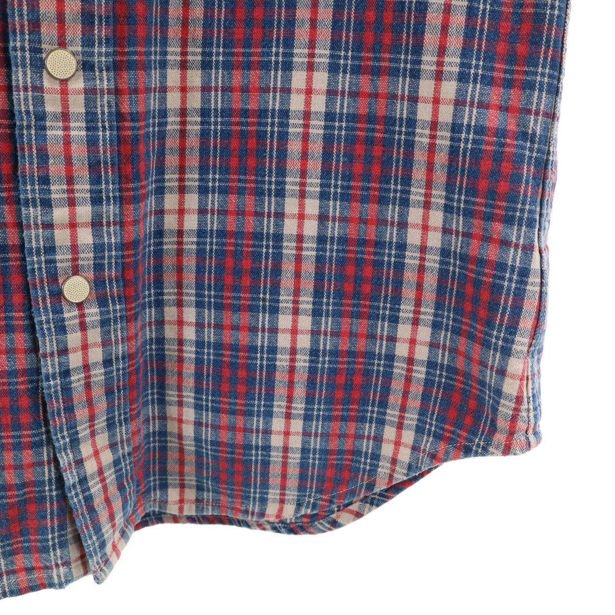 ダブルアールエル RRL チェック柄 長袖 ウエスタンシャツ XS ネイビー メンズ