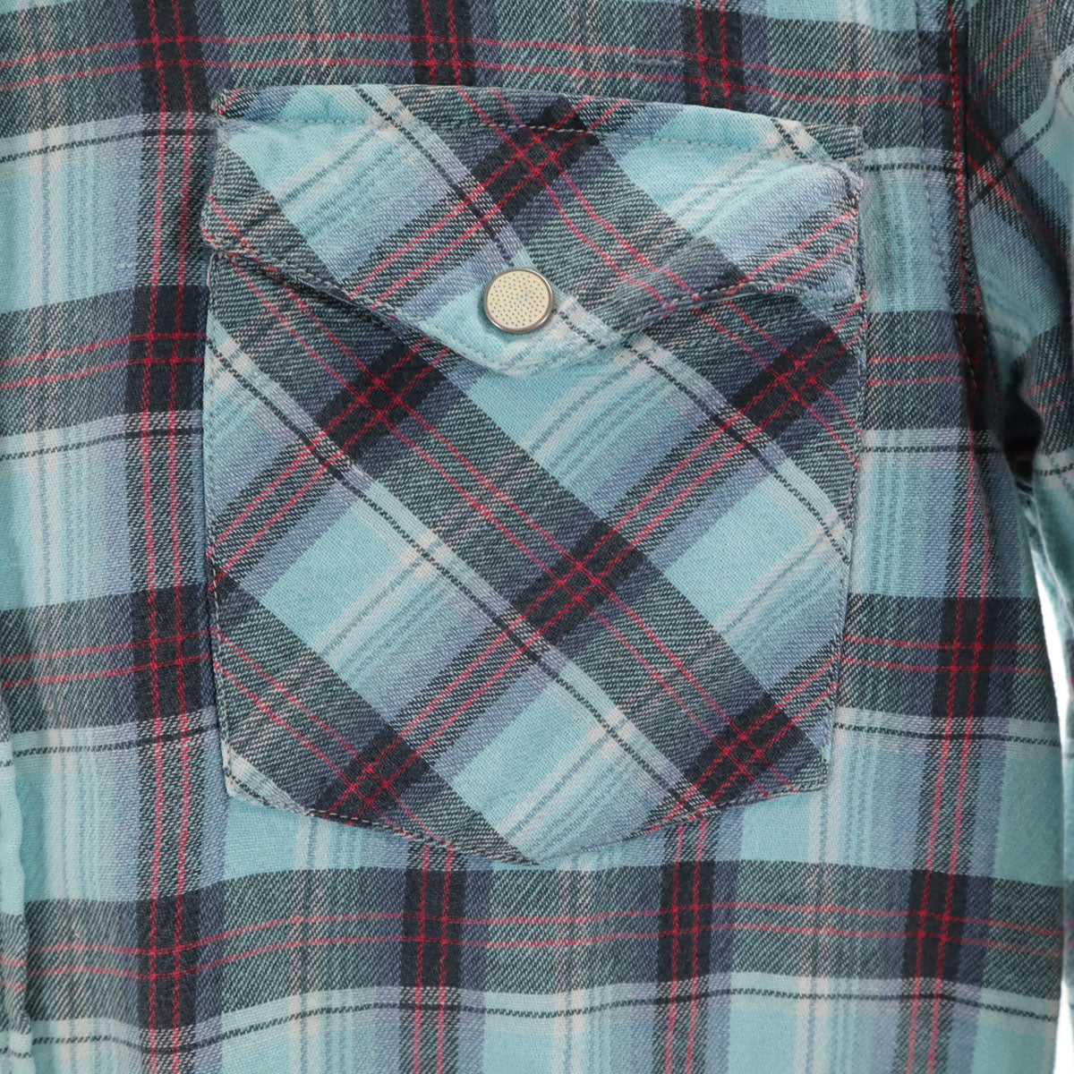 ダブルアールエル RRL チェック柄 長袖 ウエスタンシャツ XS 水色 メンズ