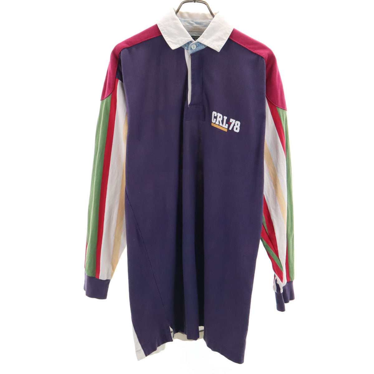 CHAPS RALPH LAUREN チャップスラルフローレン 90s オールド バックロゴ CRL-78 長袖 ラガーシャツ L ネイビー ポロシャツ メンズ