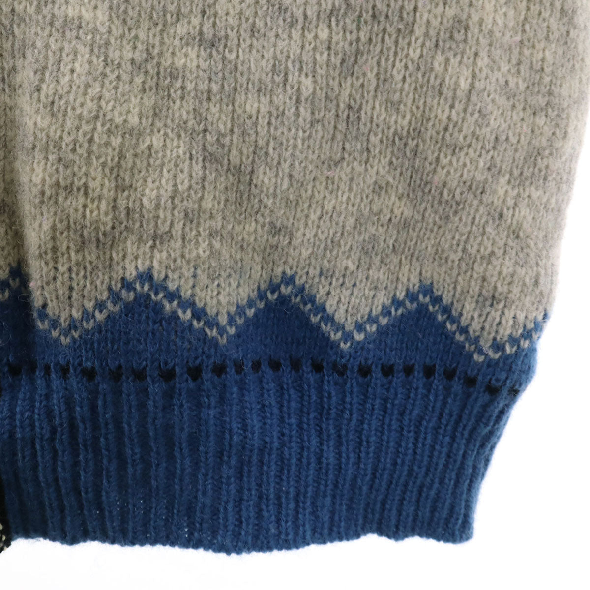 SCAN ALP スキャンアルプ 80s ニュージーランド製 ヴィンテージ 長袖 チロリアン ニットカーディガン 16 ブルー系 レディース