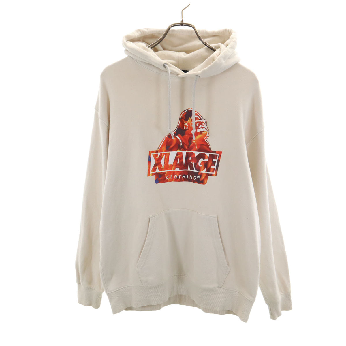 XLARGE エクストララージ 長袖 スウェットパーカー M ベージュ系 メンズ