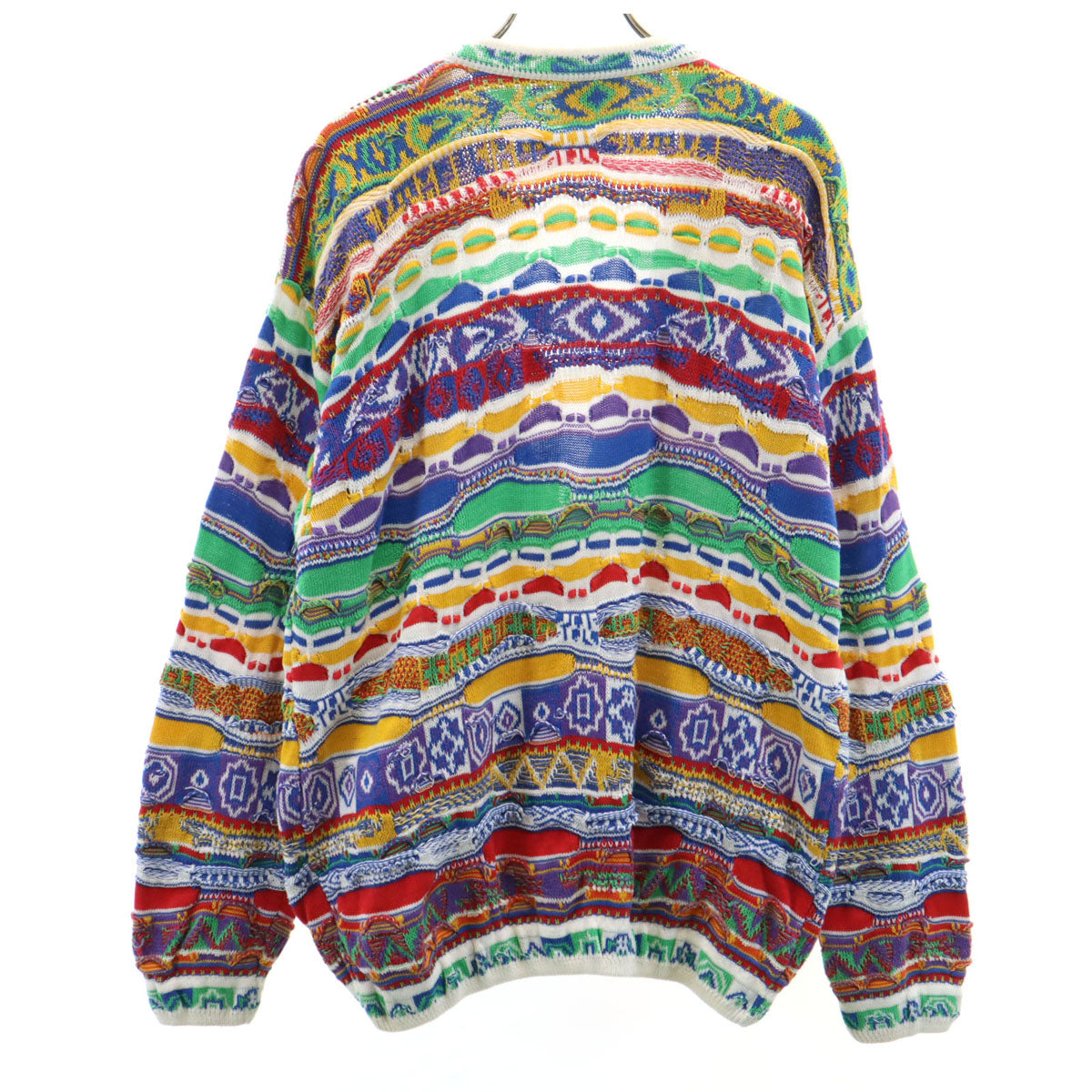 COOGI クージー 90s オーストラリア製 オールド 長袖 3D ニットカーディガン S マルチ メンズ