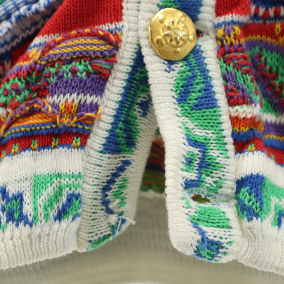 COOGI クージー 90s オーストラリア製 オールド 長袖 3D ニットカーディガン S マルチ メンズ