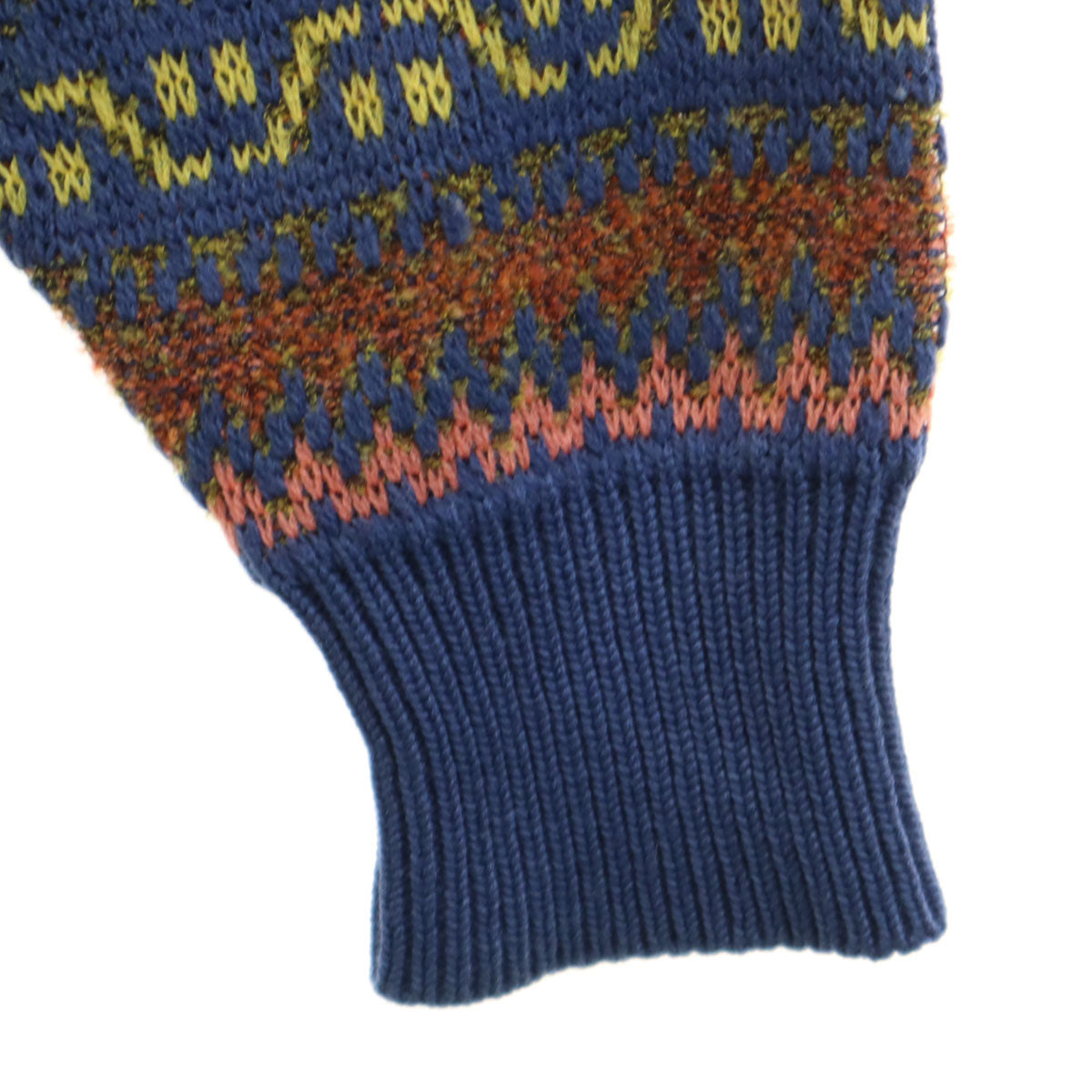 YVES SAINT LAURENT イヴサンローラン 90s オールド フェアアイル柄 長袖 セーター L ネイビー ニット メンズ