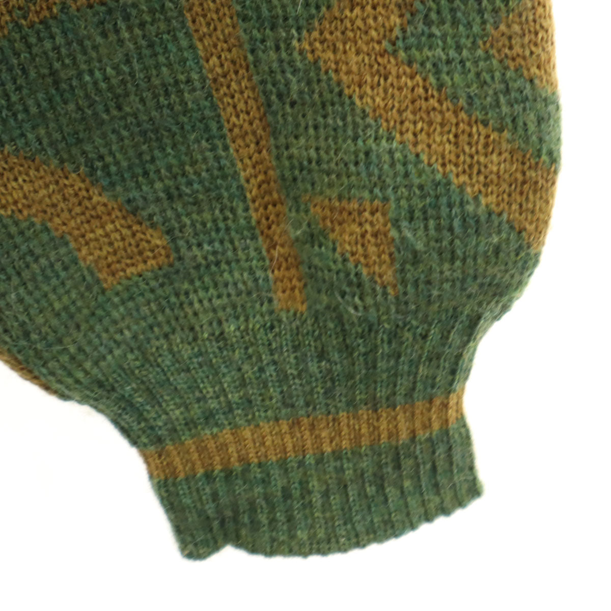 FENDI CLUB フェンディ クラブ 90s イタリア製 アルパカブレンド オールド 総柄 長袖 セーター L グリーン系 ニット メンズ