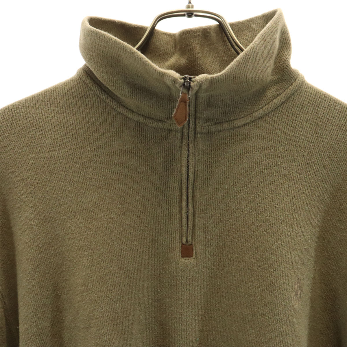 Polo by Ralph Lauren ポロバイラルフローレン 長袖 ハイネック ハーフジップ ウェア XL オリーブ系 プルオーバー メンズ