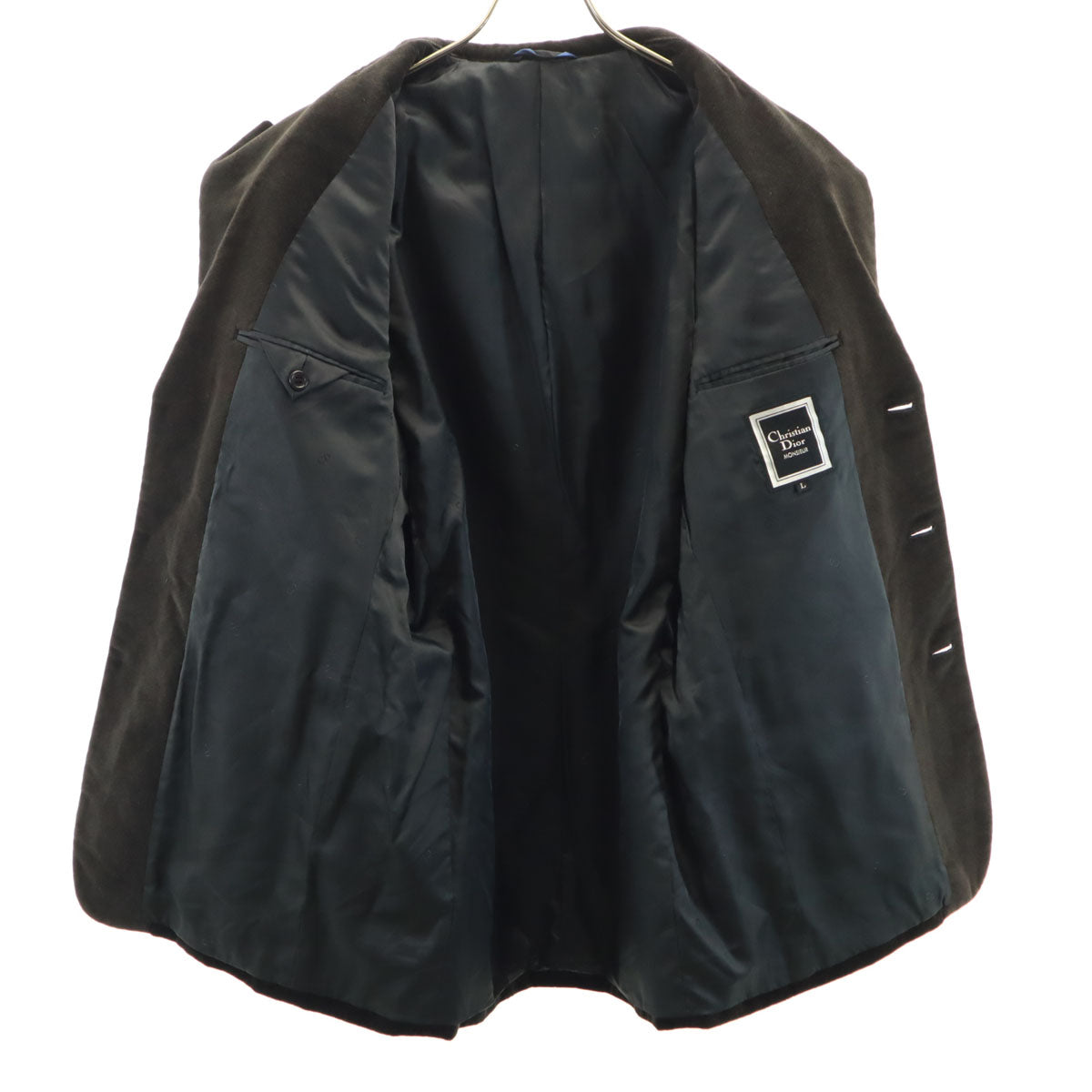 Christian Dior MONSIEUR クリスチャンディオール ムッシュ 90s オールド ベロア テーラードジャケット L ダークブラウン メンズ