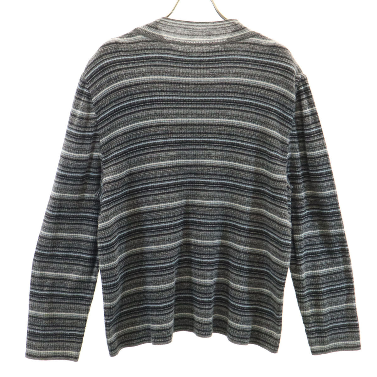 Leilian レリアン 日本製 ボーダー柄 長袖 ニット 13 グレー系 レディース