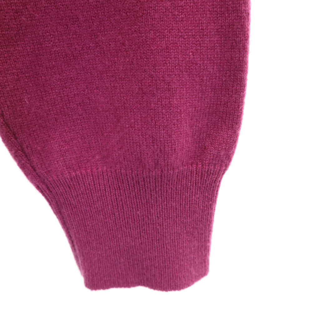 HERMES エルメス イタリア製 カシミヤブレンド 長袖 ツートンカラー タートルネック セーター S ピンク レディース