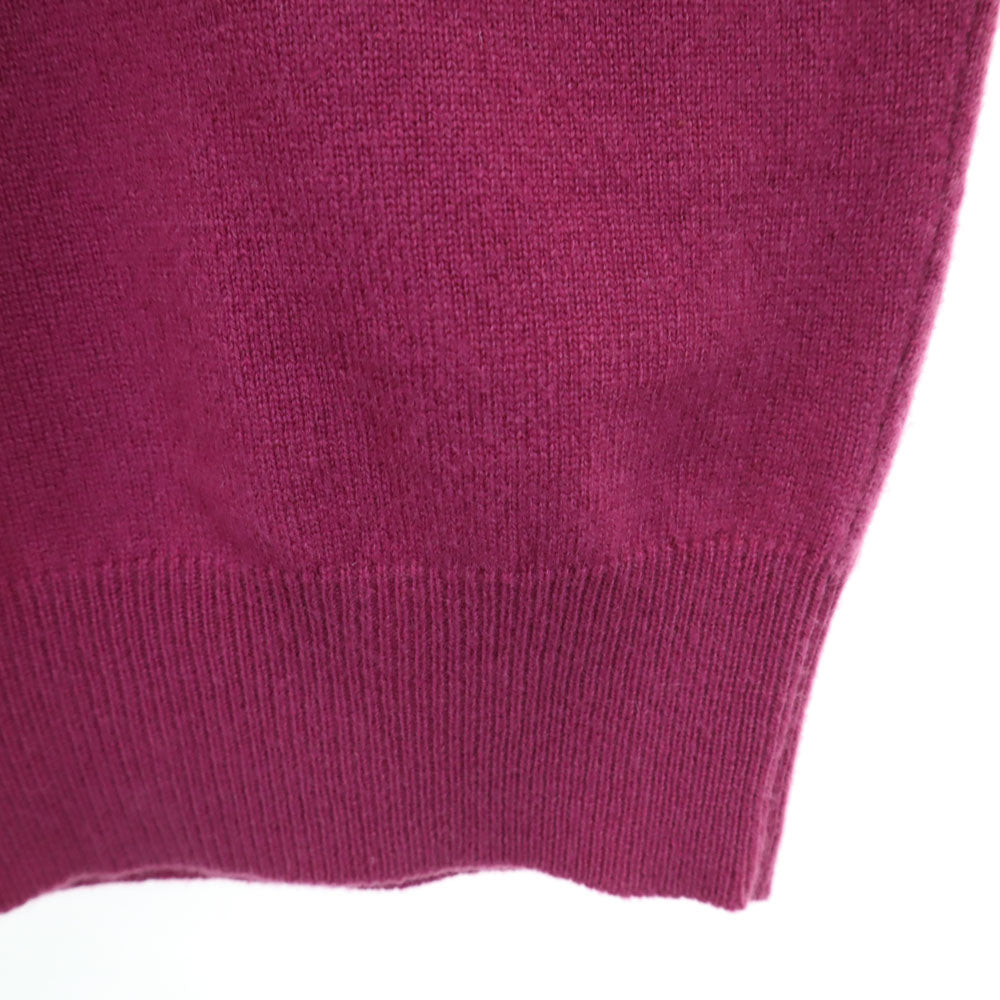 HERMES エルメス イタリア製 カシミヤブレンド 長袖 ツートンカラー タートルネック セーター S ピンク レディース