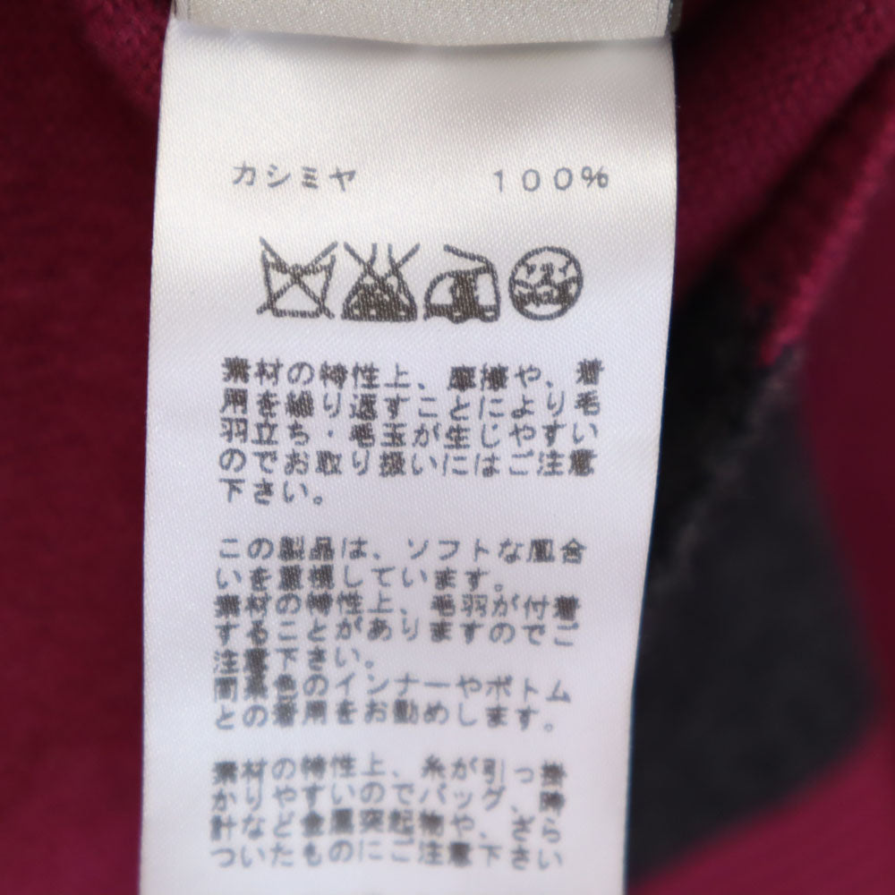 HERMES エルメス イタリア製 カシミヤブレンド 長袖 ツートンカラー タートルネック セーター S ピンク レディース