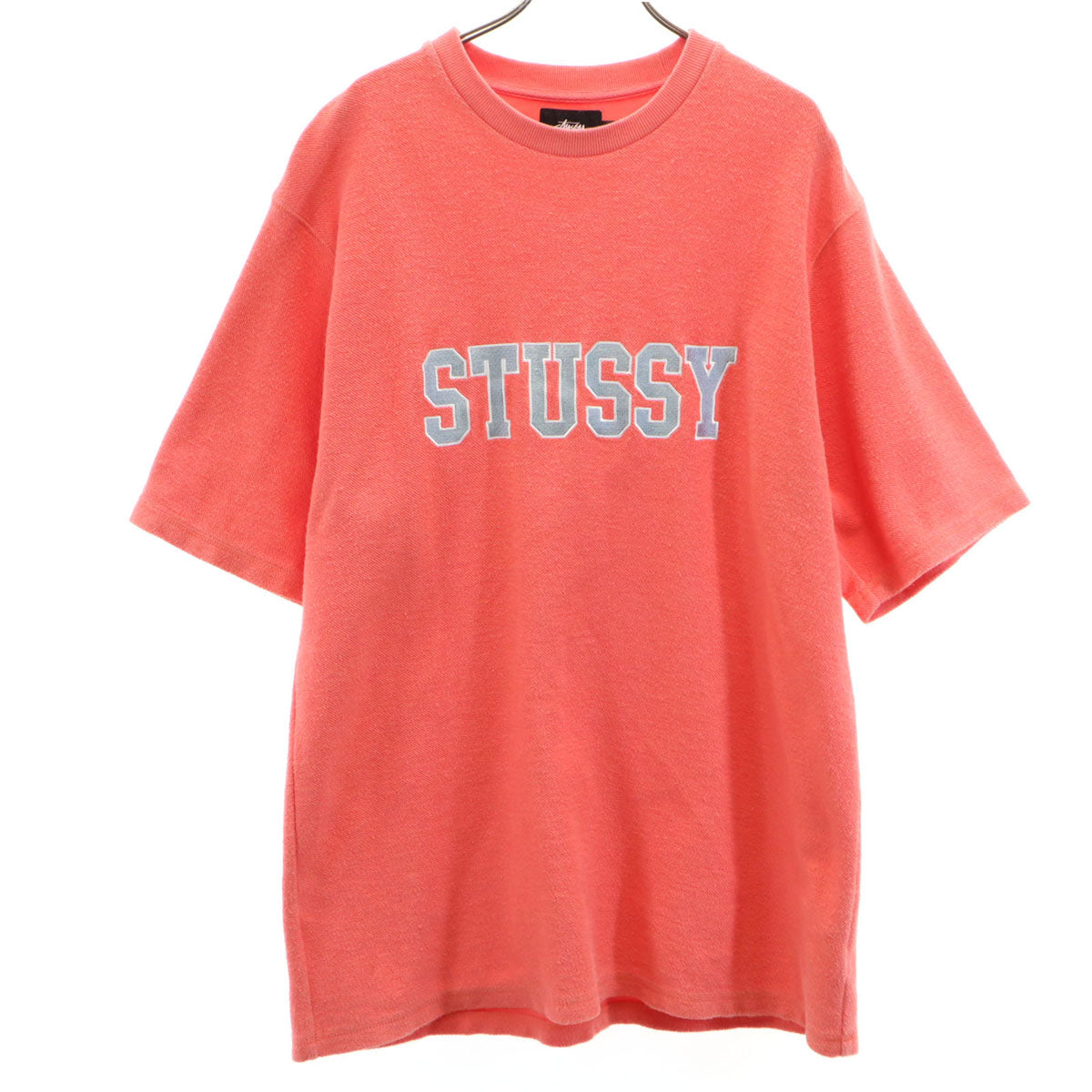 STUSSY ステューシー 半袖 スウェット Tシャツ L オレンジ系 パイル メンズ