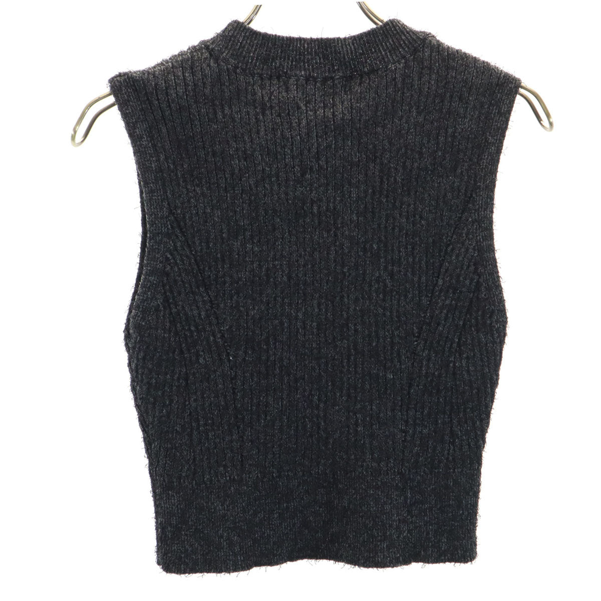 未使用 MAISON SPECIAL メゾンスペシャル ノースリーブ ショート丈 セーター F グレー ニット レディース