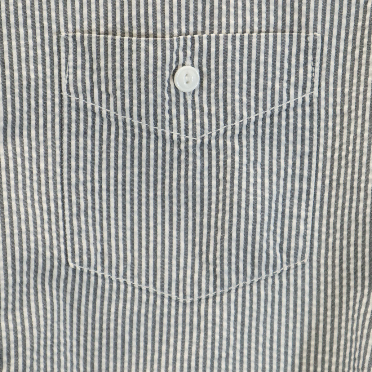 WHITE MOUNTAINEERING ホワイトマウンテニアリング 日本製 ストライプ柄 半袖 ボタンダウンシャツ M グレー シアサッカー メンズ