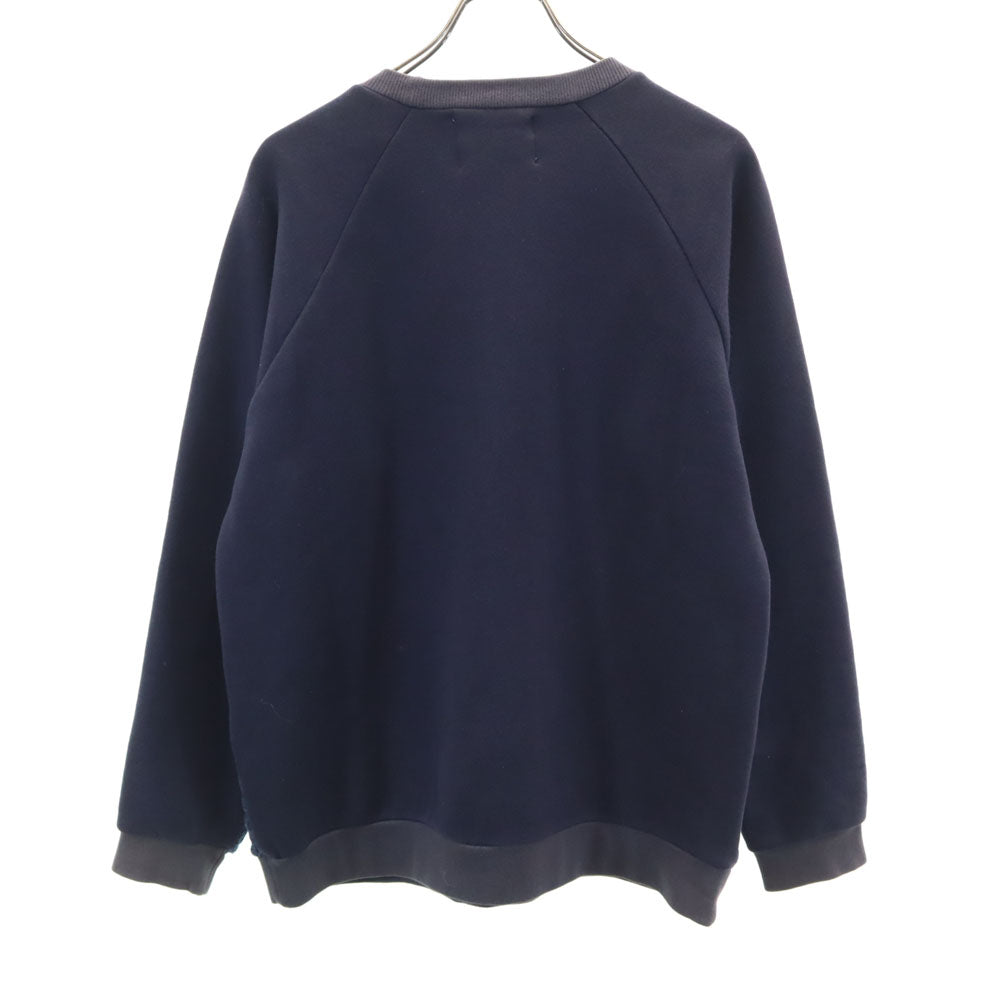 リベルムアルビトリウム 日本製 長袖 ハニカム織り セーター 44 ブルー スウェット切り替え メンズ