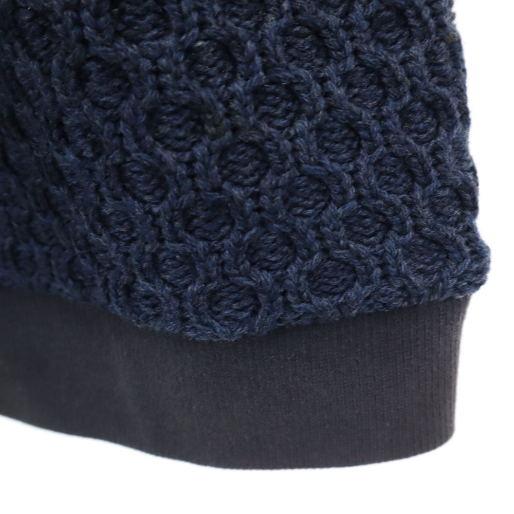 リベルムアルビトリウム 日本製 長袖 ハニカム織り セーター 44 ブルー スウェット切り替え メンズ