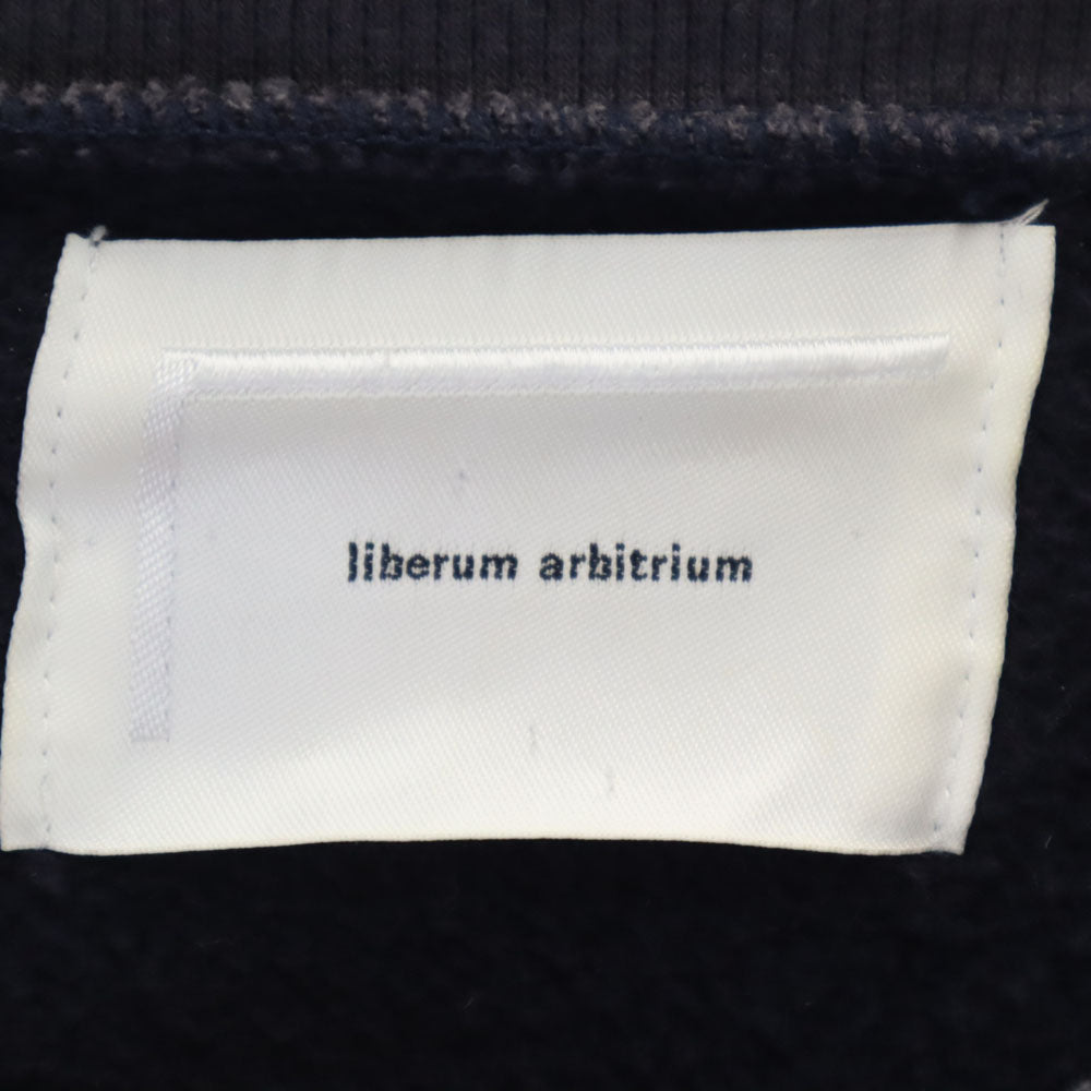 リベルムアルビトリウム 日本製 長袖 ハニカム織り セーター 44 ブルー スウェット切り替え メンズ