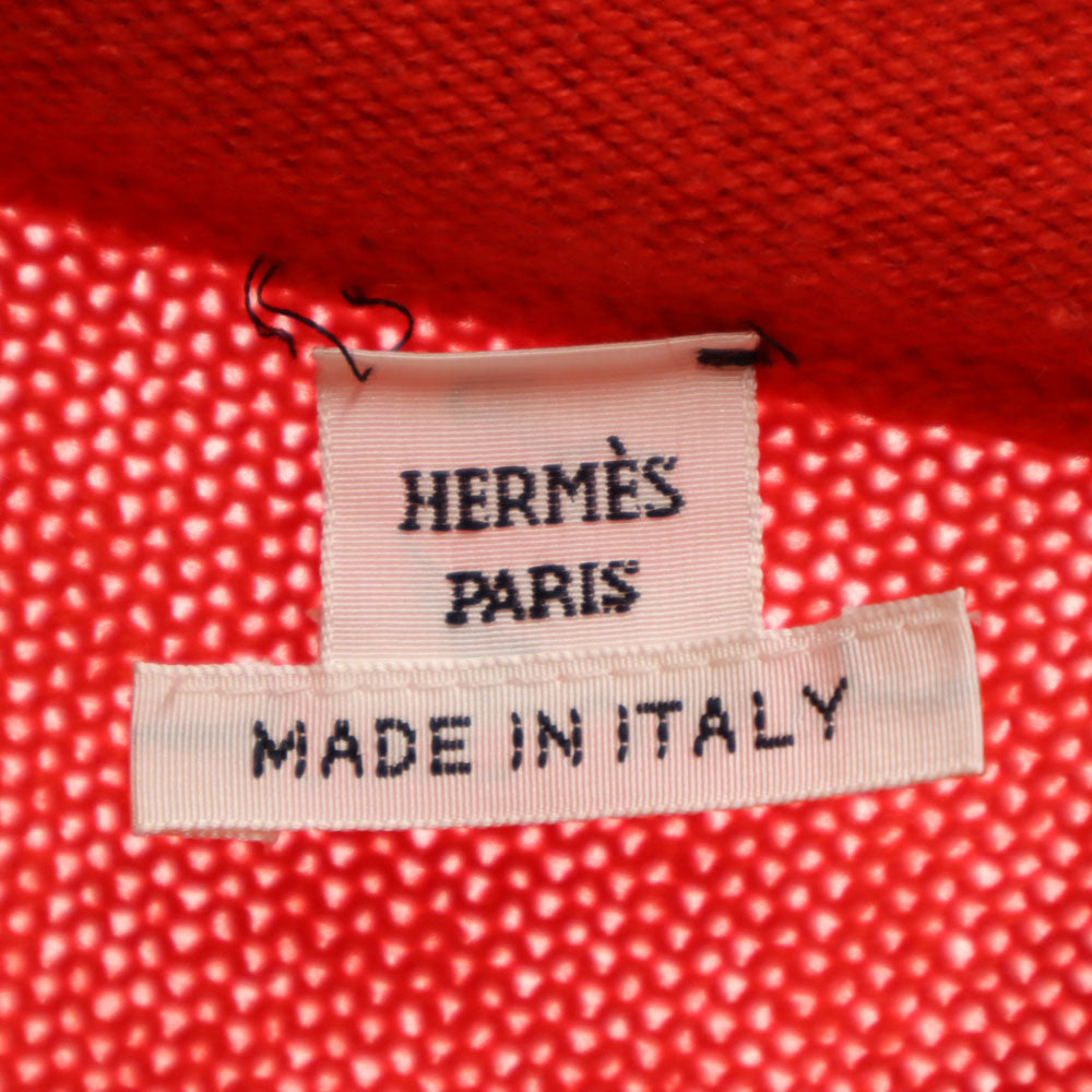 HERMES エルメス イタリア製 カシミヤブレンド 長袖 モックネック セーター 34 レッド レディース