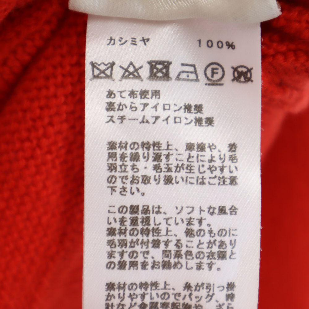 HERMES エルメス イタリア製 カシミヤブレンド 長袖 モックネック セーター 34 レッド レディース