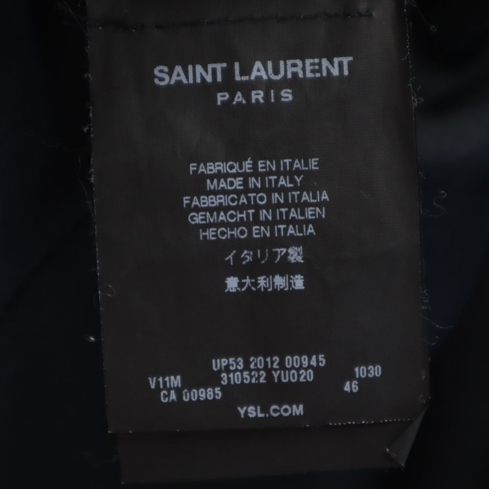 SAINT LAURENT サンローラン 2012年 イタリア製 サマーウール テーラードジャケット 46 グレー メンズ