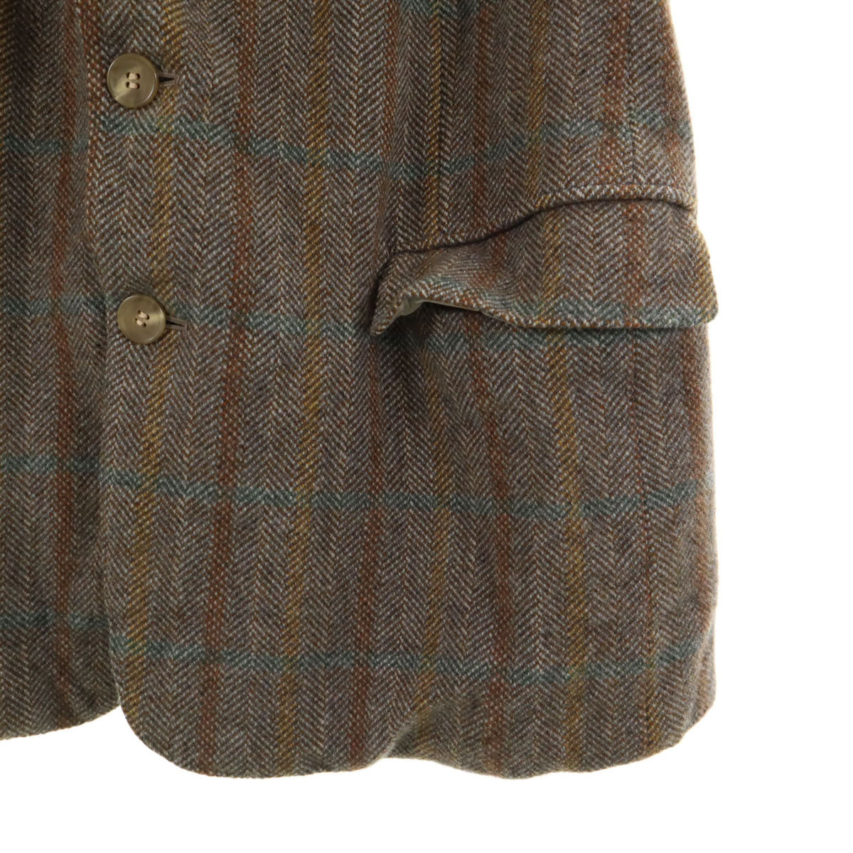 Christian Dior MONSIEUR クリスチャンディオール ムッシュ 90s オールド ヘリンボーン 長袖 ツイード テーラードジャケット 100-94-170 ブラウン系 メンズ