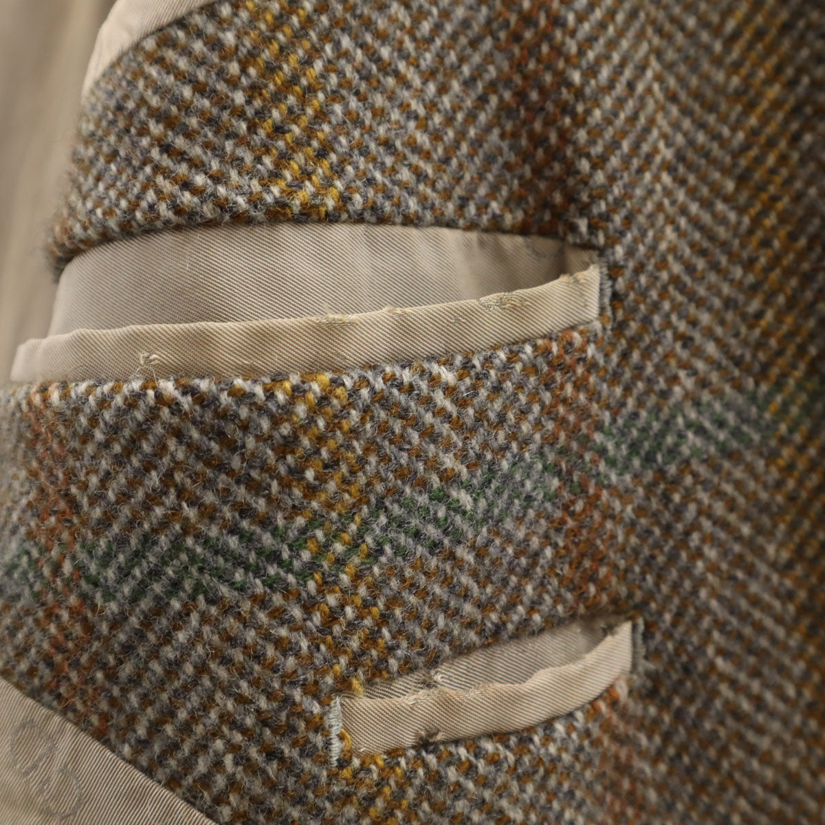 Christian Dior MONSIEUR クリスチャンディオール ムッシュ 90s オールド ヘリンボーン 長袖 ツイード テーラードジャケット 100-94-170 ブラウン系 メンズ