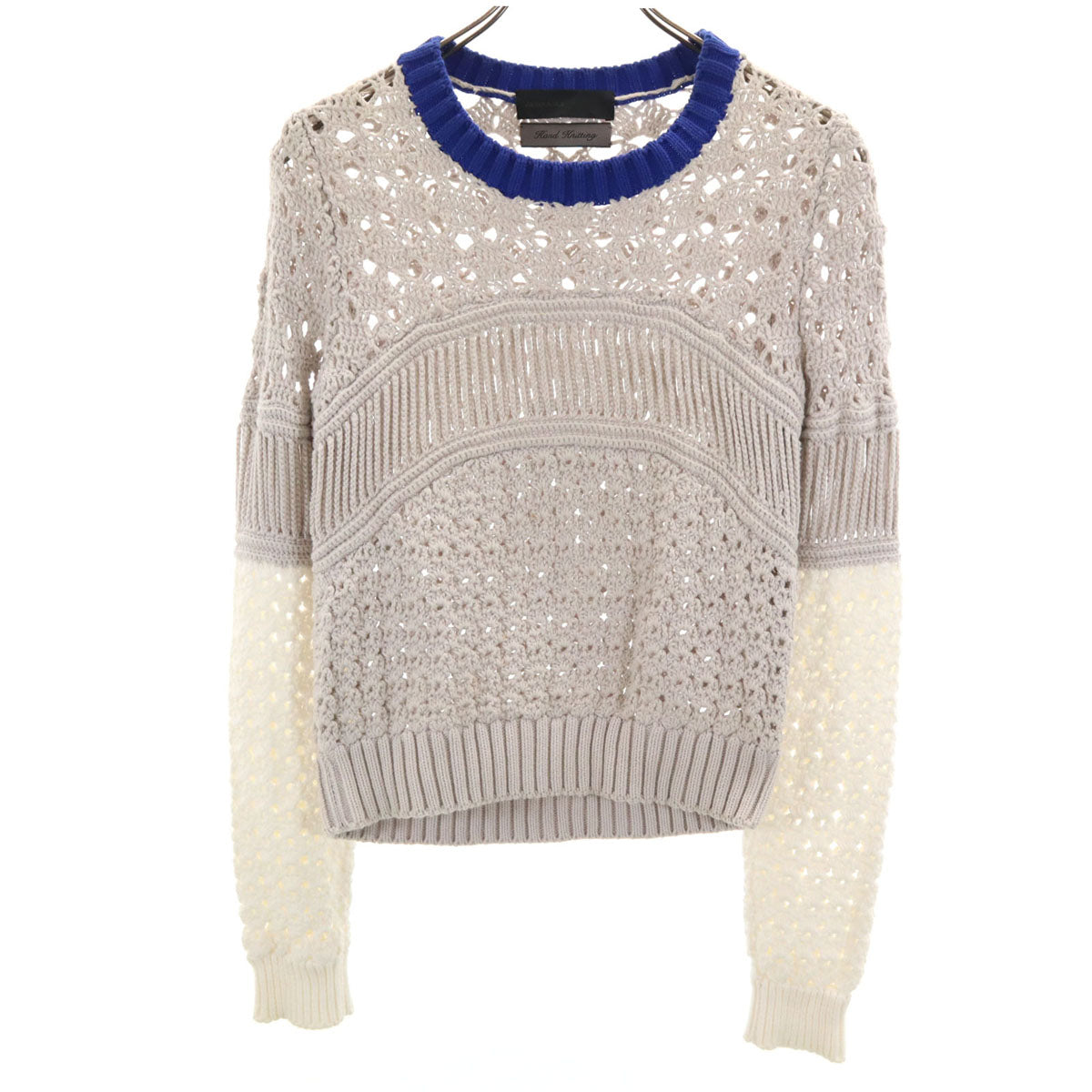 AKIRANAKA アキラナカ 日本製 長袖 ハンド ニット 36 グレー セーター レディース