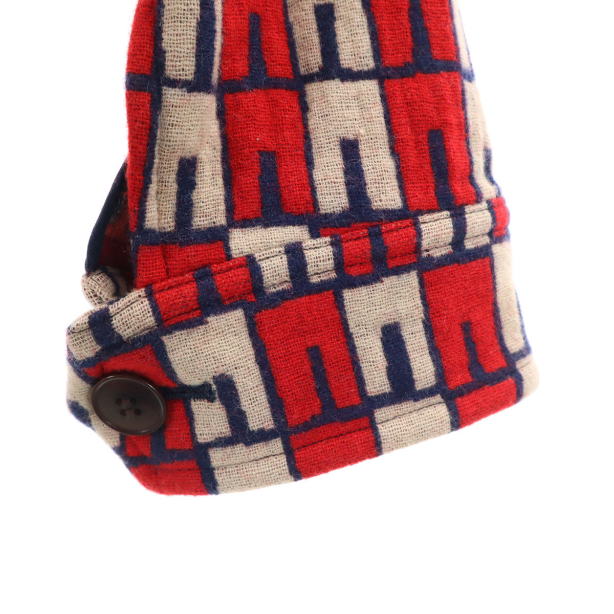 Y's ワイズ 日本製 総柄 ニットジャケット レッド レディース