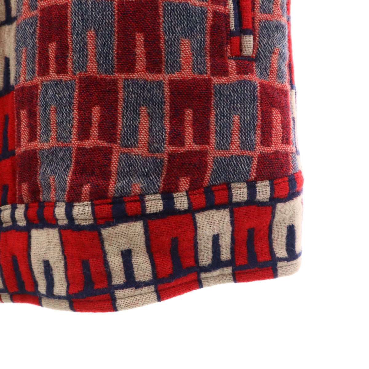 Y's ワイズ 日本製 総柄 ニットジャケット レッド レディース