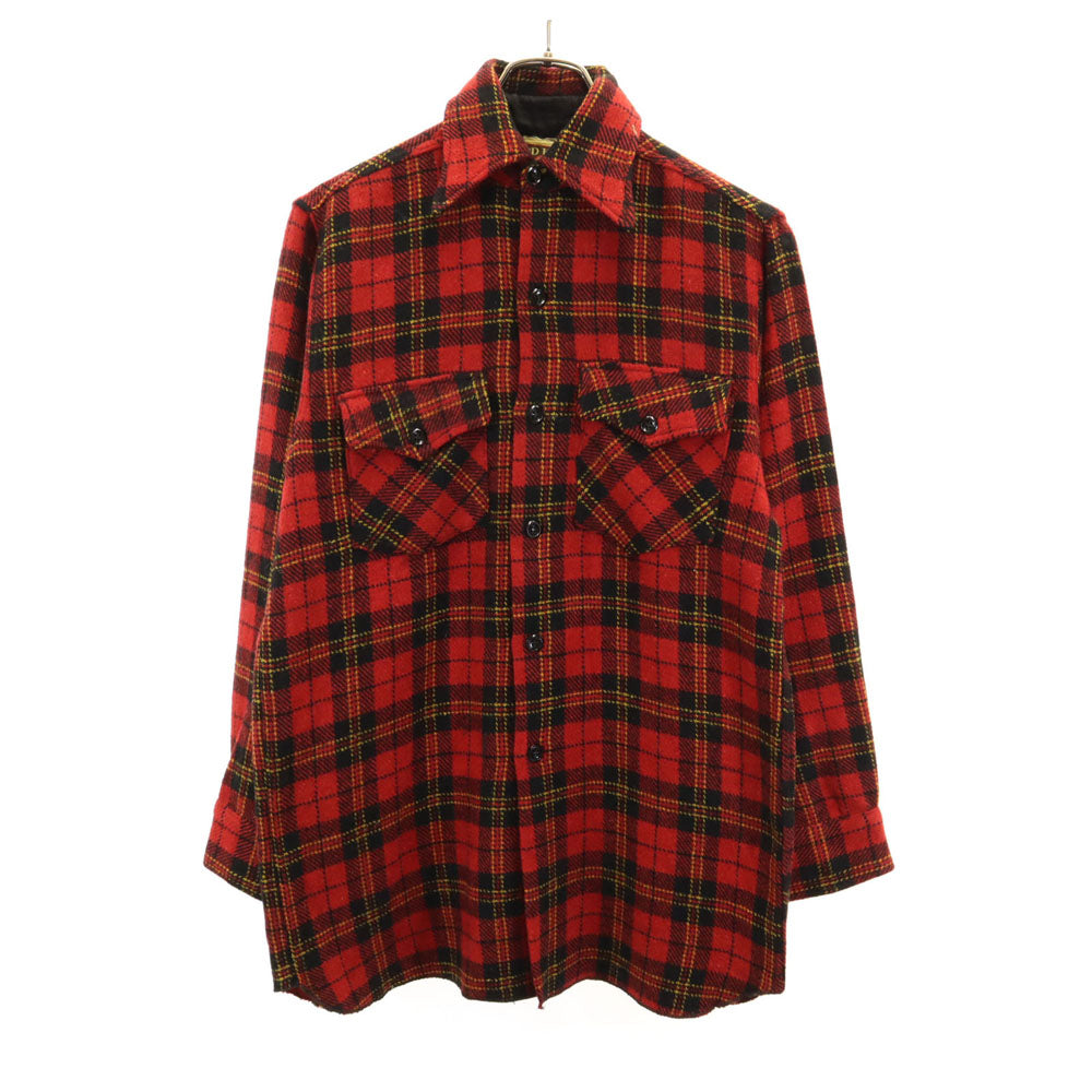 RED KAP レッドキャップ 60s ヴィンテージ チェック柄 長袖 ウールシャツ レッド メンズ