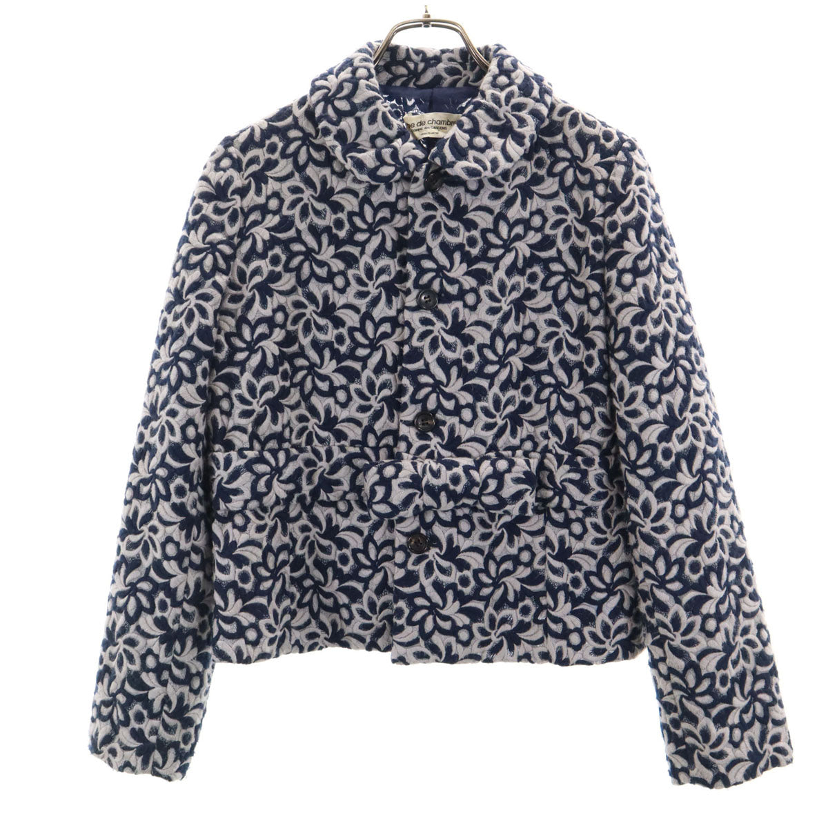robe de chambre COMME des GARCONS ローブドシャンブルコムデギャルソン 1999年 90s 日本製 オールド 花柄総刺繍 ジャケット ネイビー系 レディース